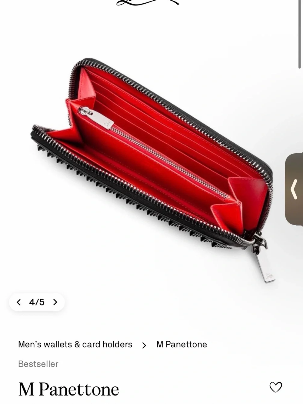 Christian Louboutin Black Spiked Zip-Around Wallet